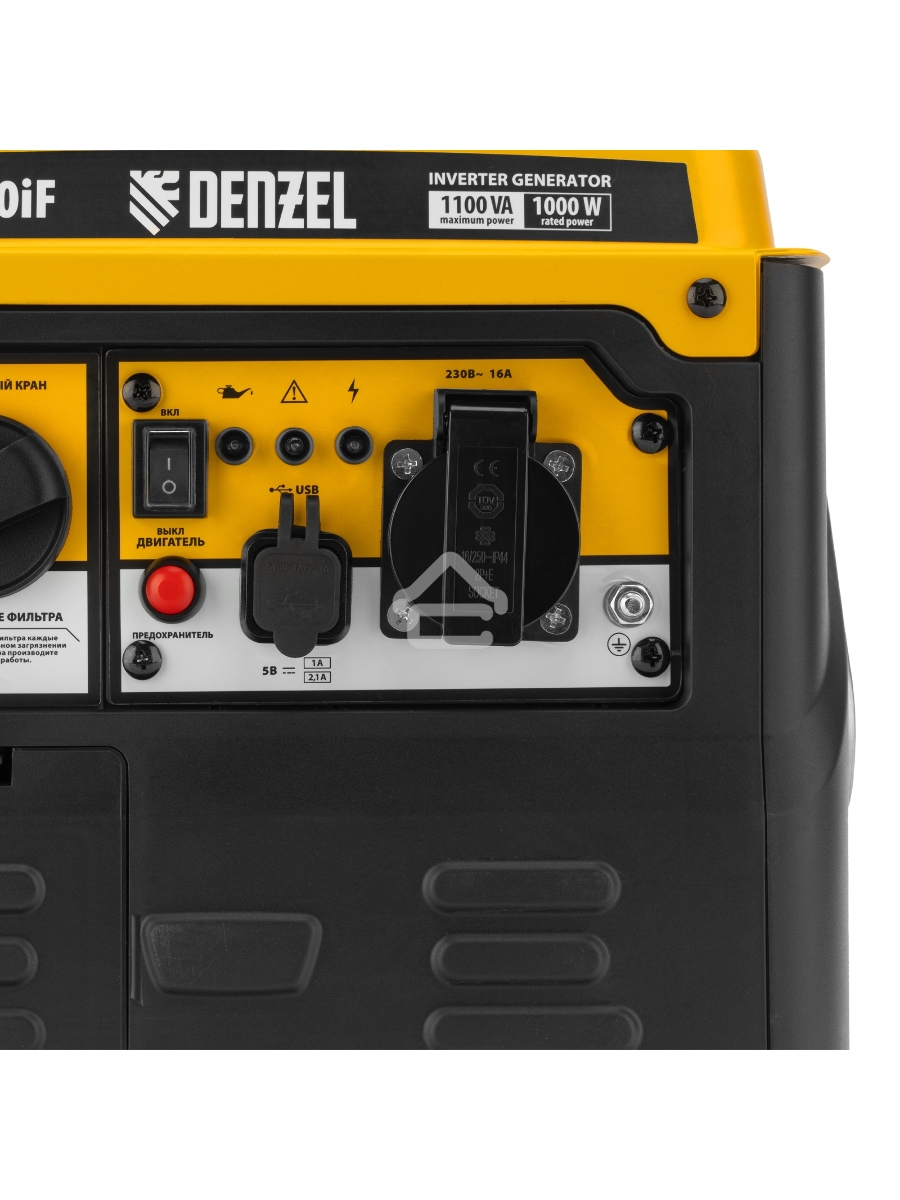 Генератор инверторный GS-1100iF, 1,1 кВт, 230 В, ручной старт DENZEL