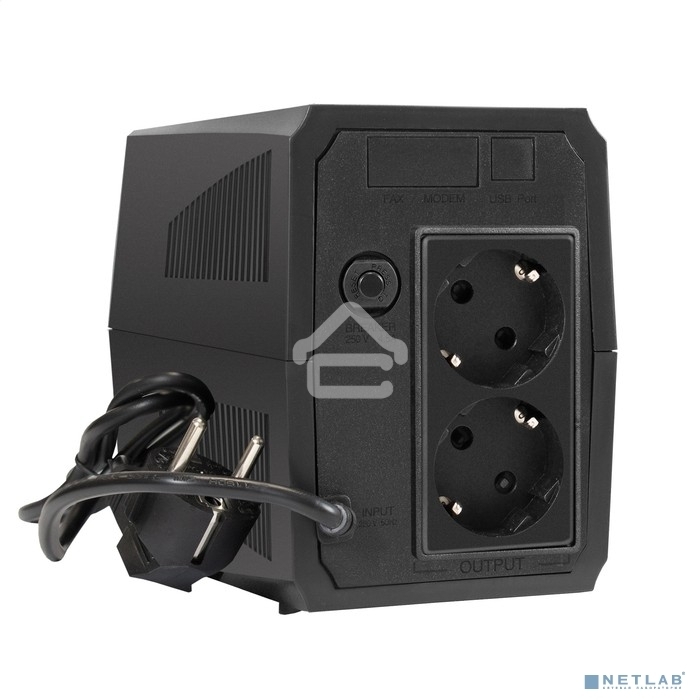 Источник бесперебойного питания ExeGate Power Back BNB-500.LED.2SH <500VA/300W, LED, 2*Schuko, Black>