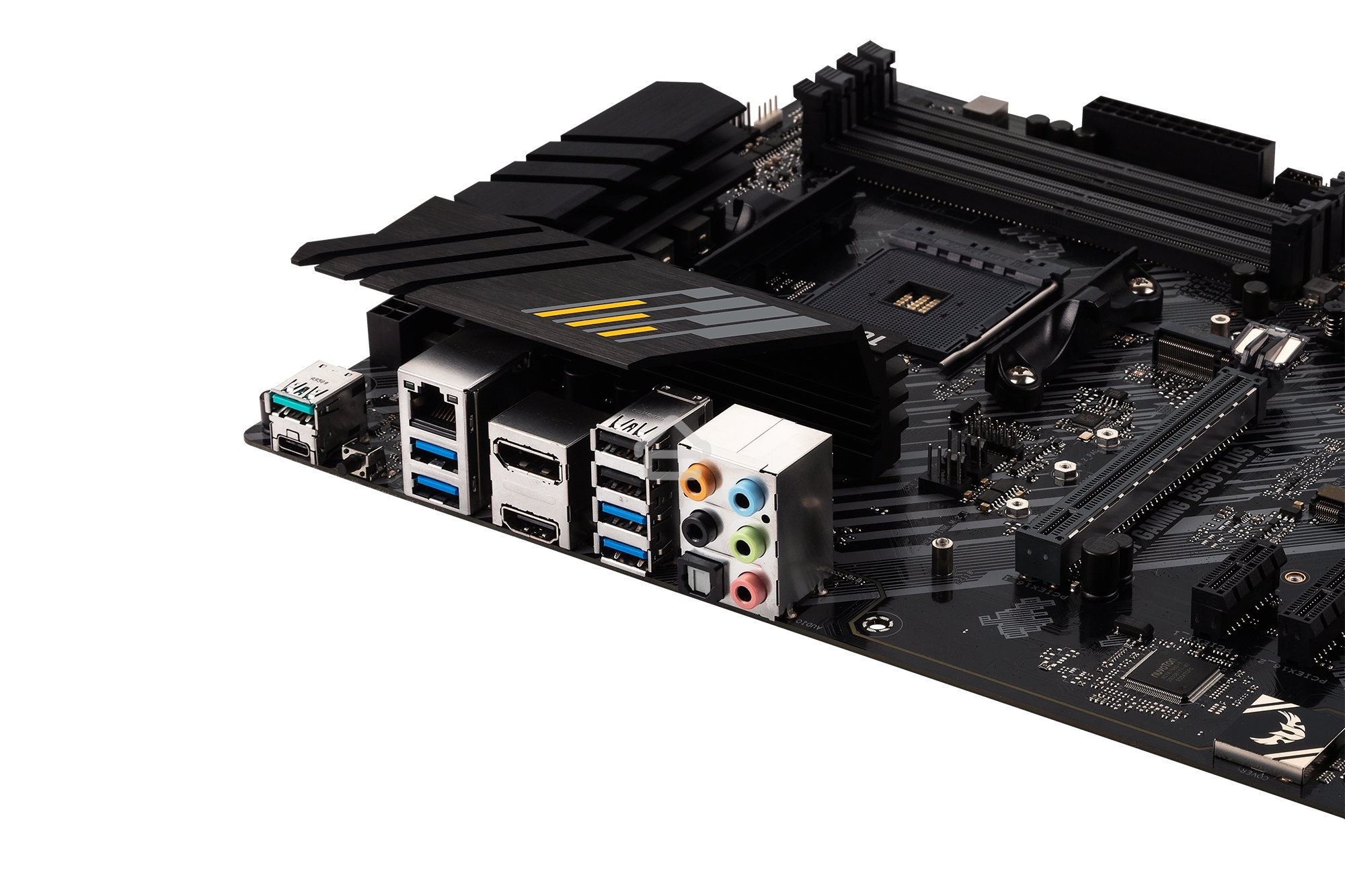Материнская плата ASUS TUF GAMING B550-PLUS, AM4, AMD B550, 4xDDR4, 6xSATA, 2xM.2, 1xPCIe 4.0 x16, 1xPCIe 3.0 x16, 3xPCIe x1, 1xHDMI, 1xDP, 1x 2.5Gb LAN, 4xUSB-A 3.2 Gen 1, 1xUSB-A 3.2 Gen 2, 2xUSB-A 2.0, 1xUSB-C 3.2 Gen 2, 5x3.5 мм, 7.1, ATX