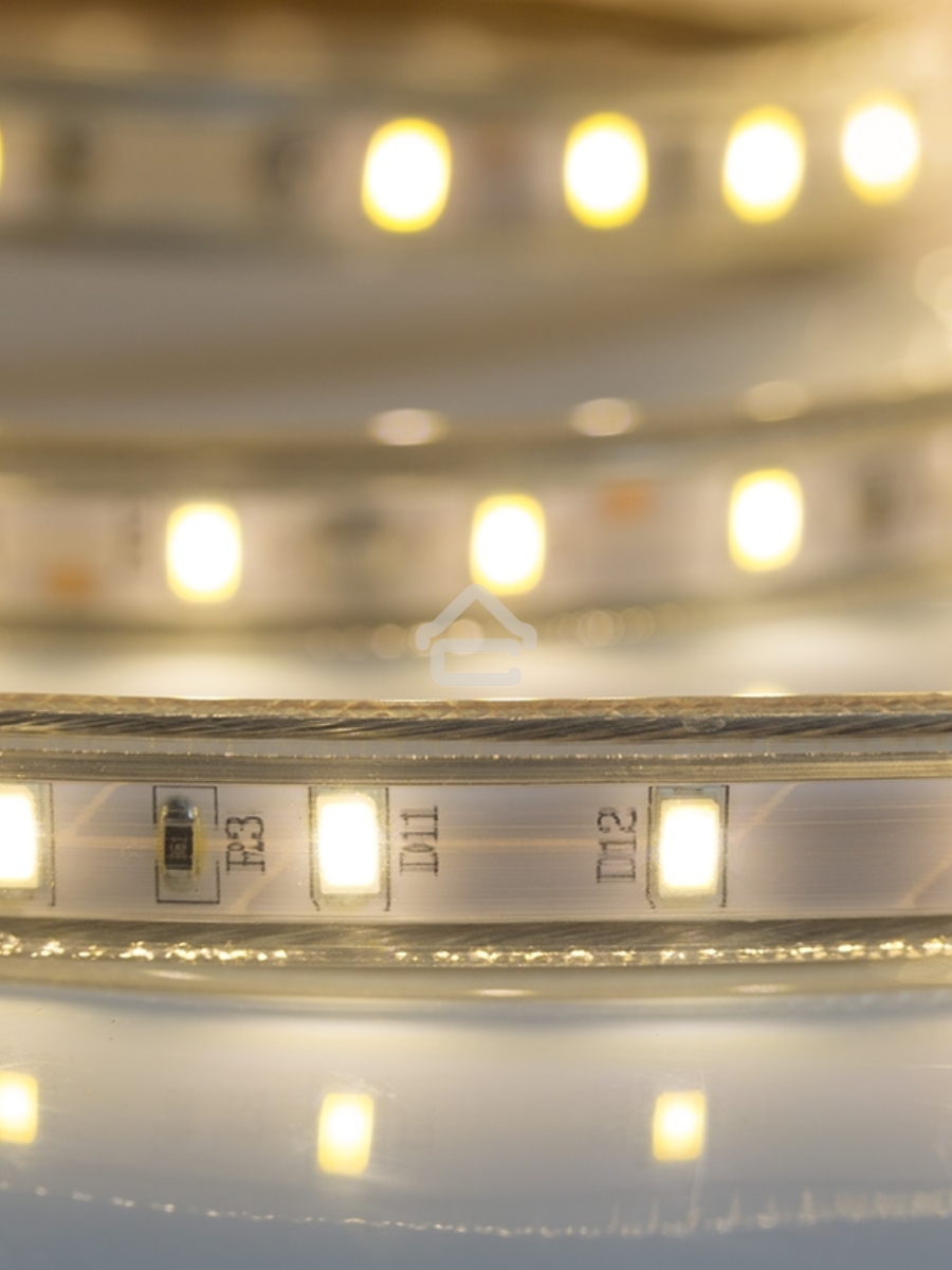 Лента LED 220 В, 6.5x13 мм, IP67, SMD 5730, 60 LED/m, цвет свечения теплый белый, 100 м
