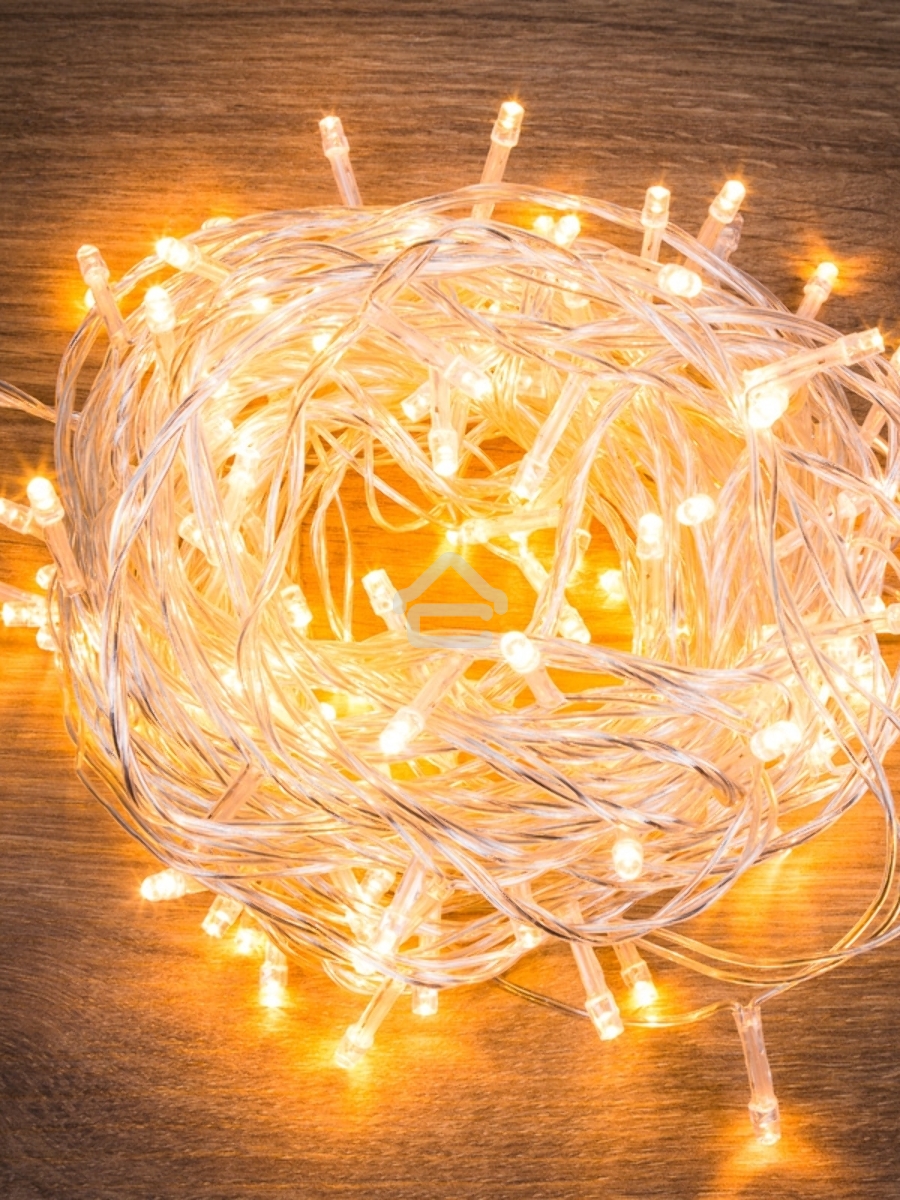 Гирлянда Твинкл-Лайт 20 м, прозрачный ПВХ, 160 LED, цвет теплый белый