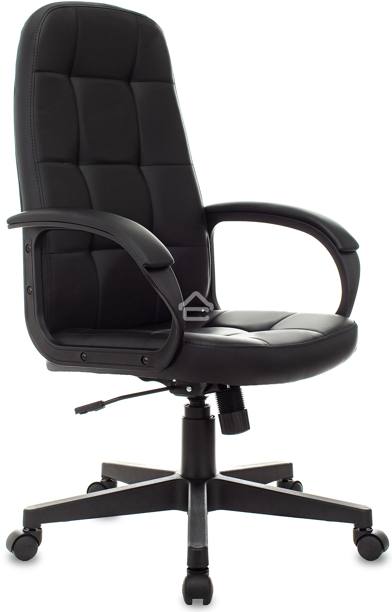 Кресло руководителя Бюрократ CH 002 черный, эко.кожа, крестов. пластик