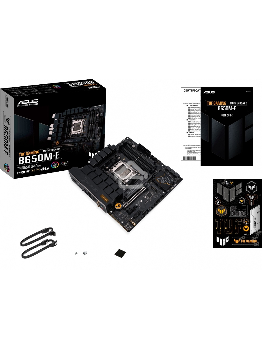 Материнская плата ASUS TUF GAMING B650M-E, AM5, AMD B650, 4xDDR5, 4xSATA, 2xM.2, 1xPCIe 4.0 x16, 2xPCIe x1, 2xDP, 1xHDMI, 1x 2.5Gb LAN, 1xUSB-A 3.2 Gen 2, 2xUSB-A 3.2 Gen 1, 4xUSB 2.0, 1xUSB-C 3.2 Gen 2, 3x3.5 мм, 7.1, mATX