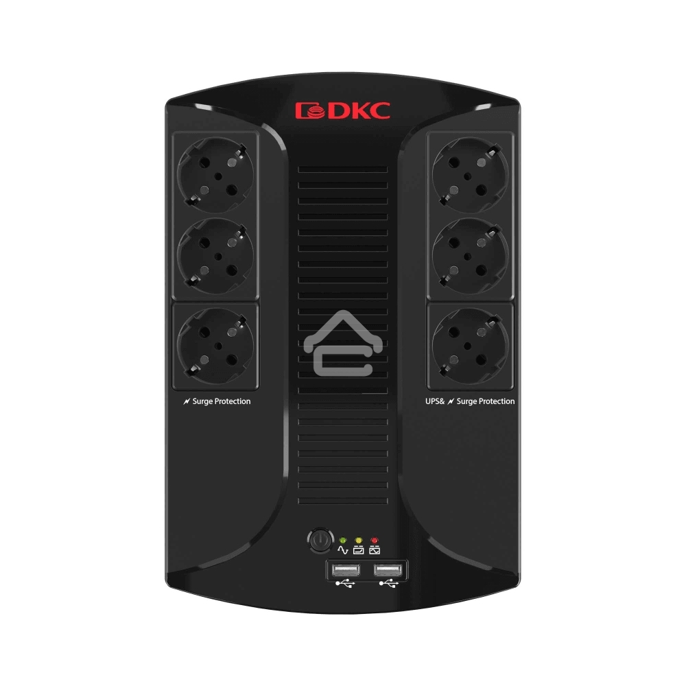 Линейно-интерактивный ИБП ДКС серии Info PDU, 800 ВА/480 Вт, 1/1, 6xSchuko, USB для зарядки (2), USB + RJ11, 1x8Aч