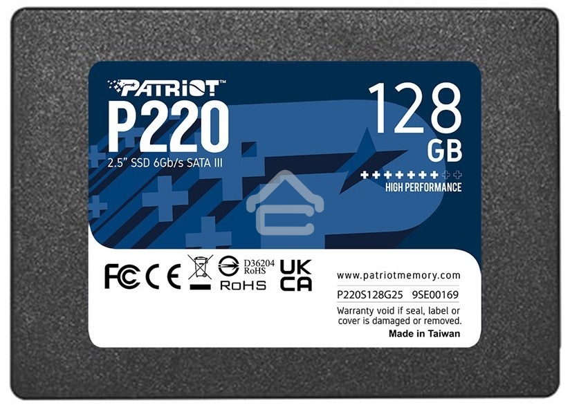 Накопитель SSD Patriot P220, 128Gb, SATA III, 2.5