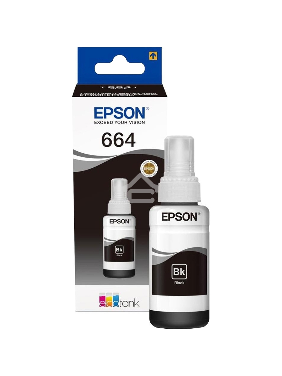 Чернила Epson T6641 (C13T66414A) черный (70 мл.) для L100/L110/L120/L132/ L200/L210/L222/ L300/L312/L350/L355/L362/L366/ L456/L550/L555/L1300