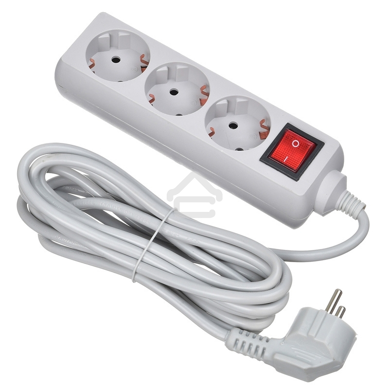 Сетевой фильтр Buro 300SL-3-G 3м, 3 розетки, серый (пакет ПЭ)