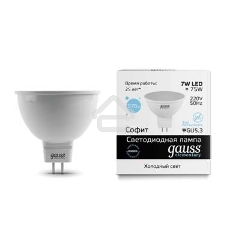 Лампа светодиодная LED Gauss 7Вт GU5.3 220В 6500К Elementary MR16 13537