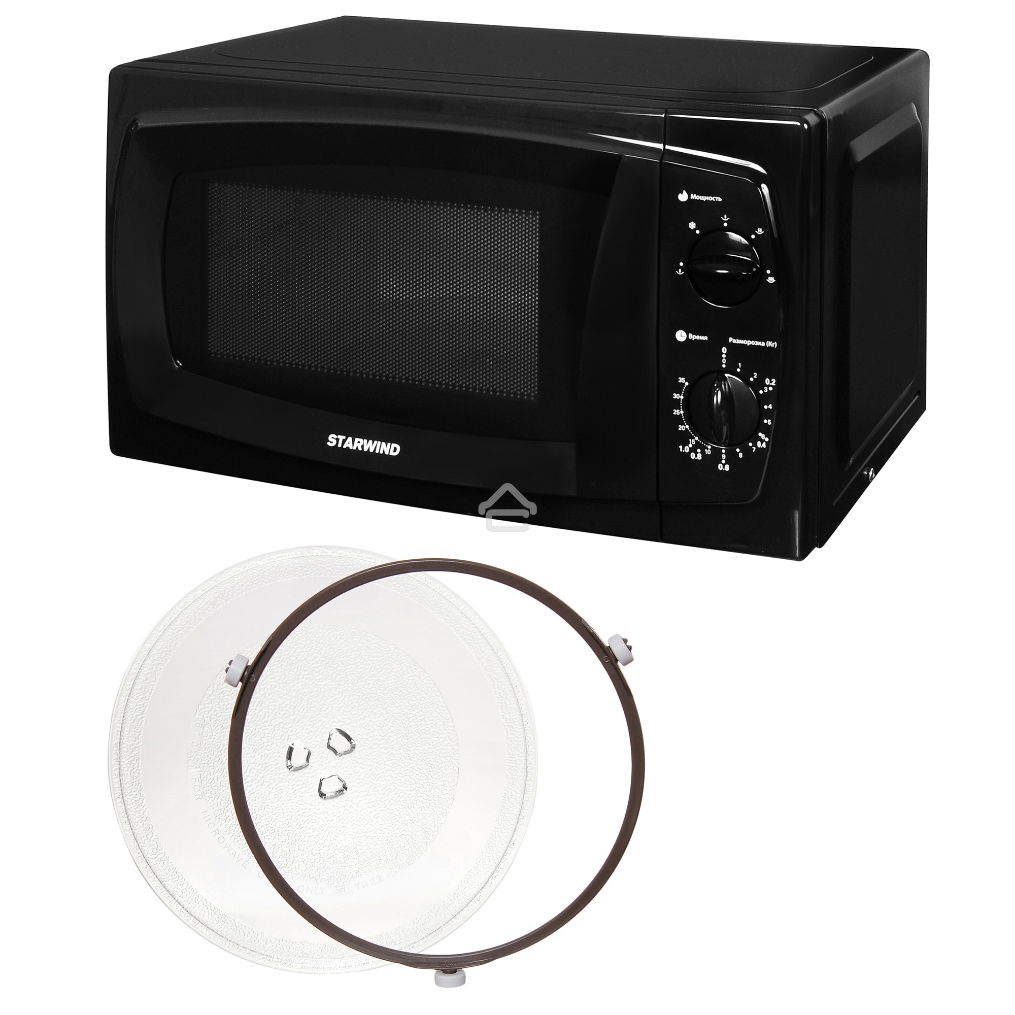 Микроволновая печь Starwind SWM5420 черный, 20 л, 700 Вт, переключатели - поворотный механизм