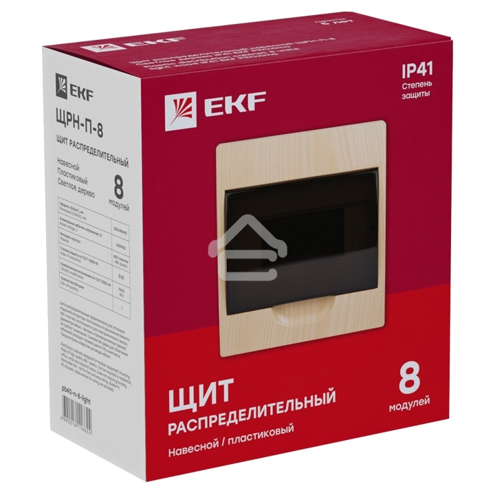 Щит ЩРН-П-8 IP41 светлое дерево PROxima EKF pb40-n-8-light