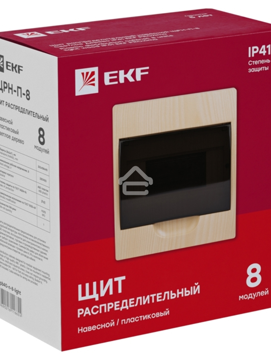 Щит ЩРН-П-8 IP41 светлое дерево PROxima EKF pb40-n-8-light