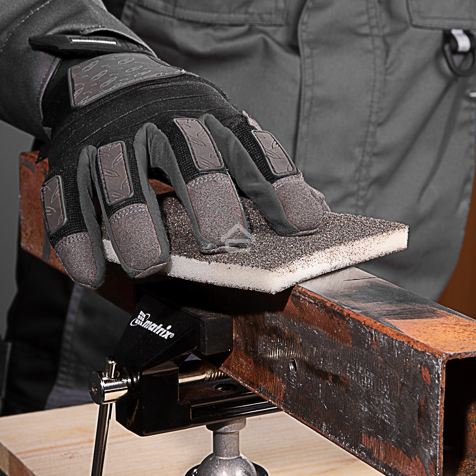 Губка для шлифования Matrix, 125 х 100 х 10 мм, мягкая, 3 шт., P 60/80, P 60/100, P 80/120