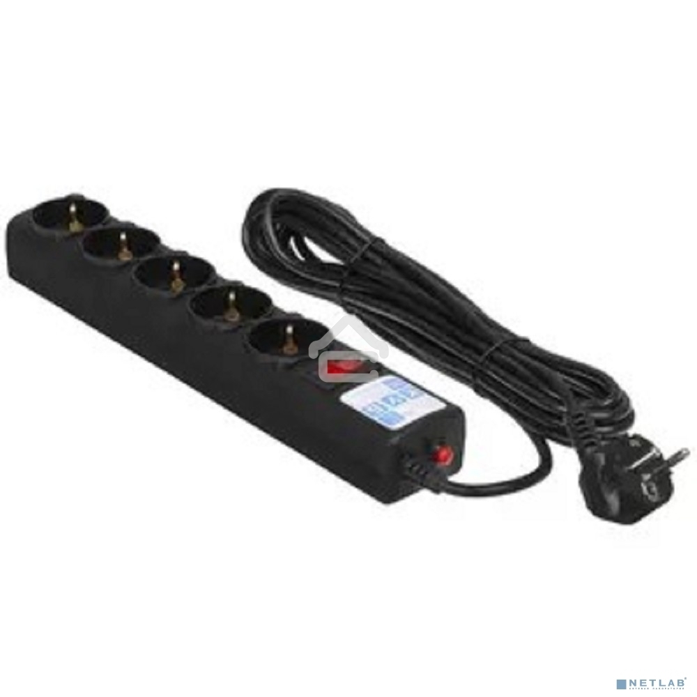 Сетевой фильтр Powercube SPG5-С5 5 м, 5 розеток, черный, коробка