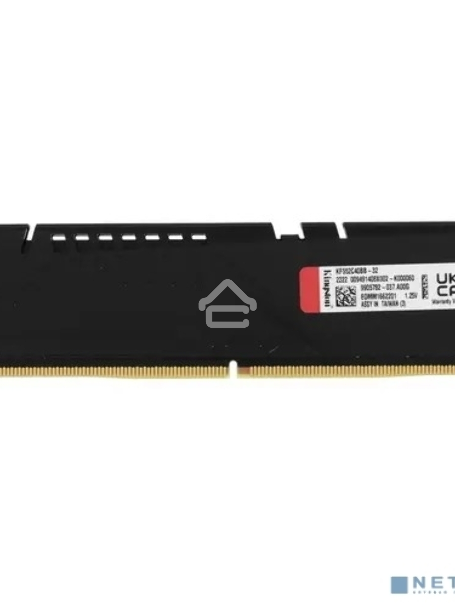Оперативная память Kingston Fury Beast, DDR5, 32GB (1x32GB), 5200MHz, CL40, DIMM, радиатор, чёрный