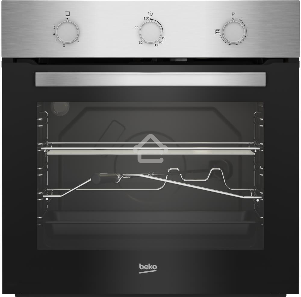 Газовый духовой шкаф Beko BBIGT21100X с откидным электрическим грилем; автоматический электроподжиг; поворотные переключатели; металлические направляющие; объем - 72л; 3 стекла дверцы; 1 решетка; 1 противень; вертел. Цвет Нержавеющая сталь; Материал панел