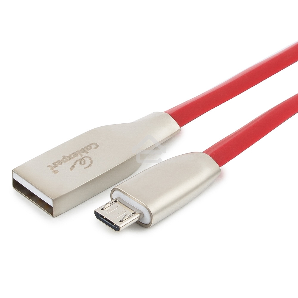 Кабель USB2.0 Cablexpert CC-G-mUSB01R-1M, AM/microB, серия Gold, длина 1м, красный, блистер