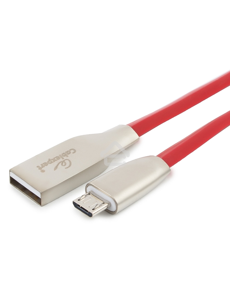 Кабель USB 2.0 Cablexpert CC-G-mUSB01R-1M, AM/microB, серия Gold, длина 1м, красный, блистер