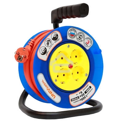 Удлинитель на катушке 4х30 м без заземл. 6А IP20 У6-014 термо ПВС 2х0.75 UNIVersal 9632059