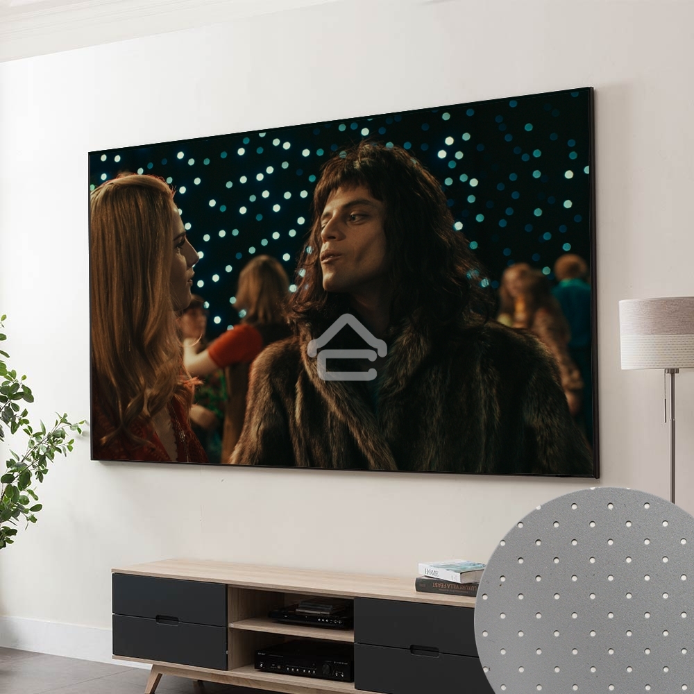 Экран Cinema S'OK SCPSFR-298x168PG Pro 135'' 16:9 настенный, постоянного натяжения, акустическое плотно Perforated Gray, черная рамка 1 см