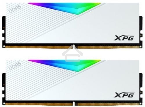 Оперативная память XPG Lancer, DDR5, 32Gb (2x16GB), 6400MHz, CL32, DIMM, с радиаторами, RGB, белый