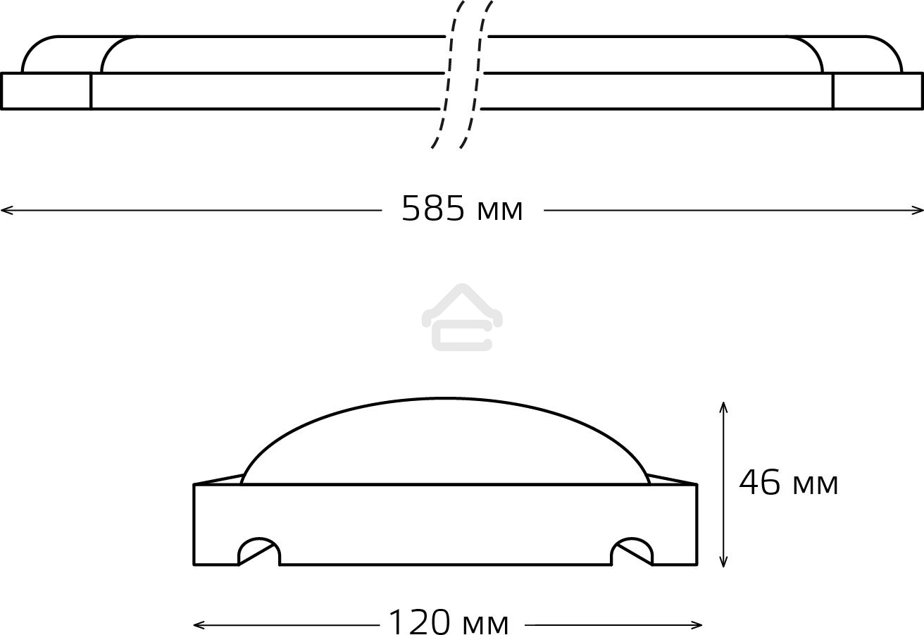 Светильник линейный Gauss WLF-4 18W 1520lm 4000K 185-265V IP20 585*120*46мм сталь LED 1/12