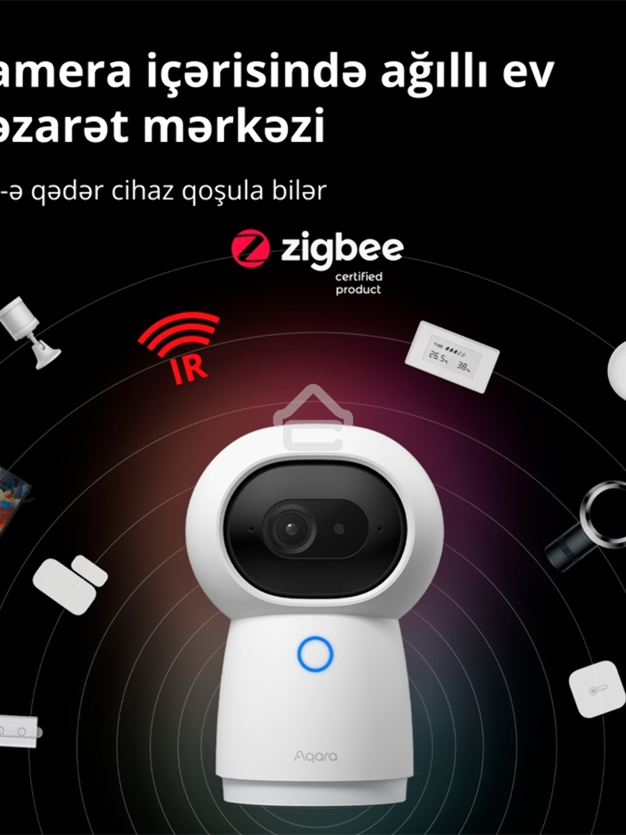 Камера AQARA Camera Hub G3/Камера+ управления/Управление жестами/Камера 360/2K 2304х1296p/Протокол связи:Zigbee/WiFi/Питание:USB-C/Цвет:белый CH-H03