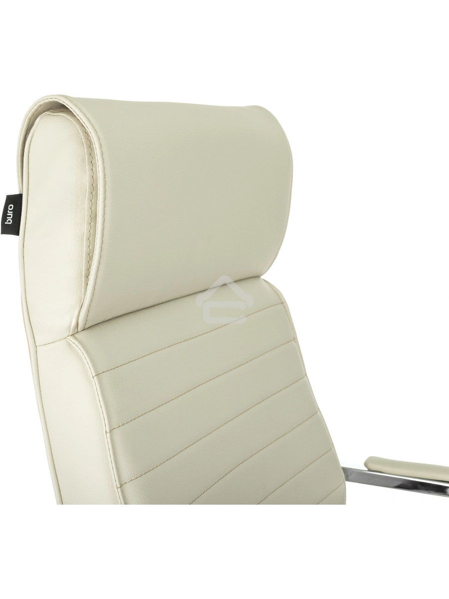 Кресло руководителя Бюрократ T-8010SL/IVORY слоновая кость, искусственная кожа, крестовина хром