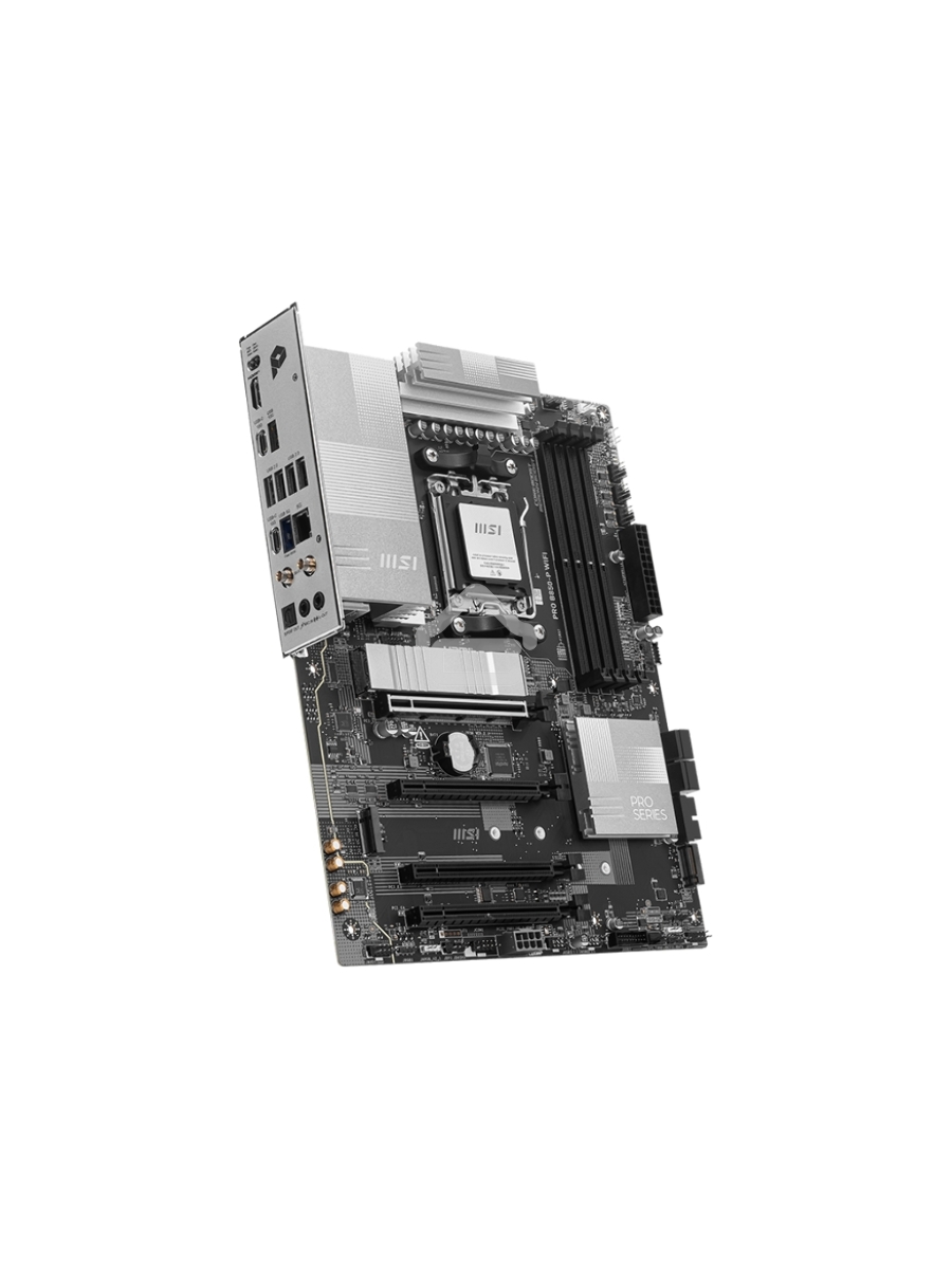 Материнская плата MSI PRO B850-P WIFI, AM5, AMD B850, 4xDDR5, 4xSATA, 3xM.2, 1xPCIe 5.0 x16, 1xPCIe 4.0 x4, 2xPCIe 3.0 x1, 1xHDMI, 1x5Gb LAN, Wi-Fi 7, 4xUSB 2.0, 1xUSB 3.2 Gen 1, 1xUSB 3.2 Gen 2, 2xUSB-C 3.2 Gen 2, 2x3.5 мм, 7.1, ATX