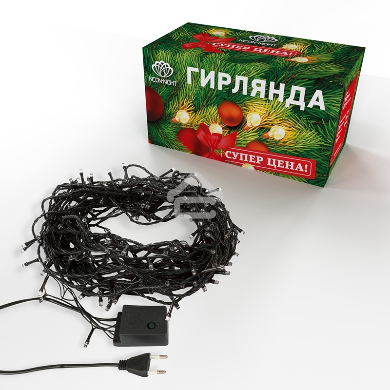 Гирлянда светодиодная универсальная Уличная 120 LED БЕЛЫЕ 12 метров