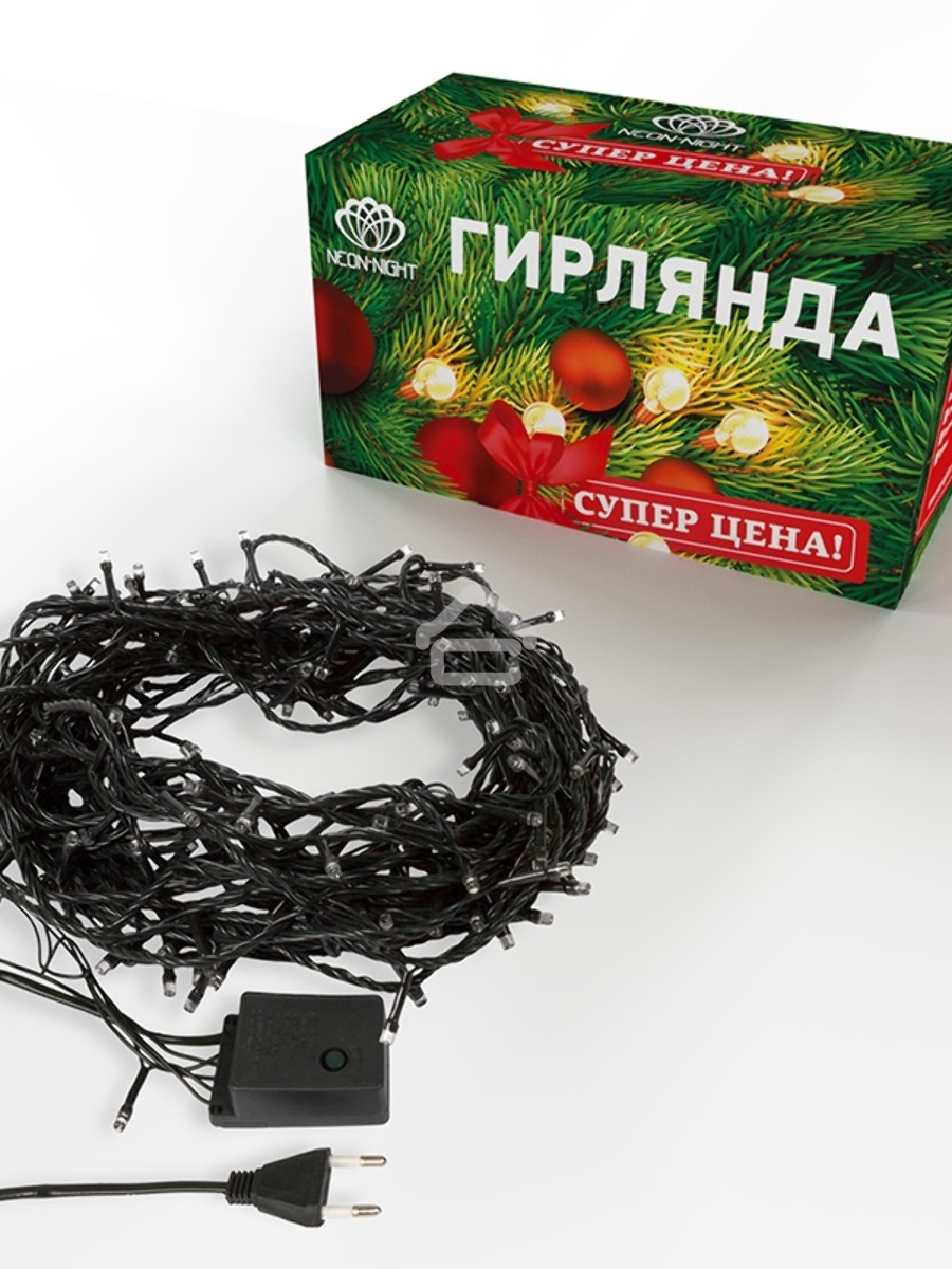 Гирлянда светодиодная универсальная Уличная 120 LED БЕЛЫЕ 12 метров