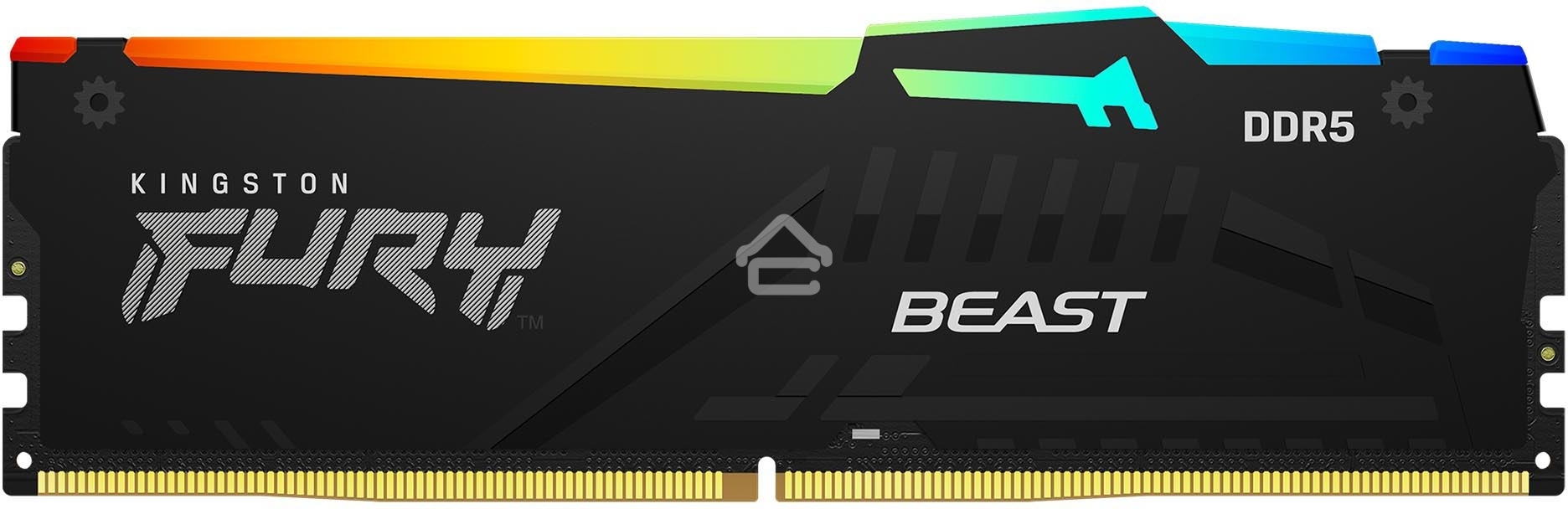Оперативная память Kingston Fury Beast, DDR5, 32GB (1x32GB), 5600MHz, CL40, DIMM, с радиатором, RGB, черный