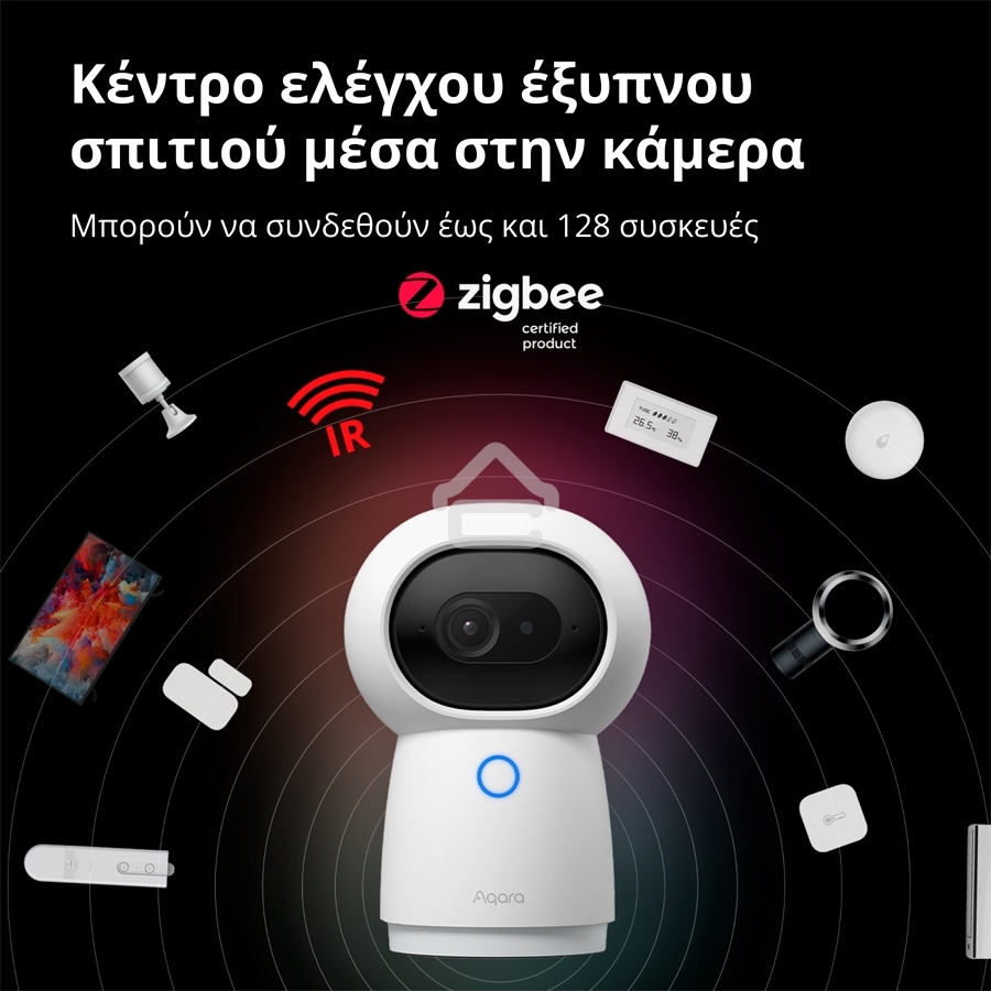 Камера AQARA Camera Hub G3/Камера+ управления/Управление жестами/Камера 360/2K 2304х1296p/Протокол связи:Zigbee/WiFi/Питание:USB-C/белый CH-H03