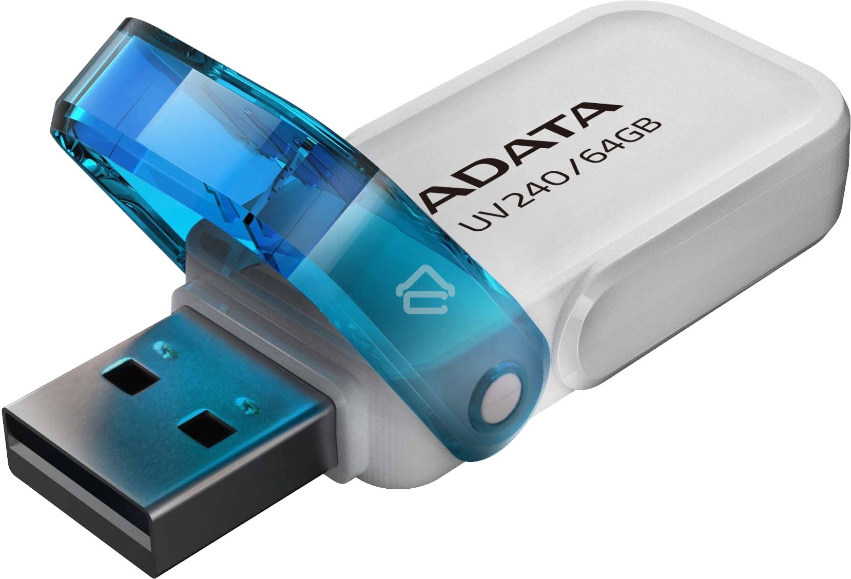 Флешка USB ADATA UV240 (AUV240-64G-RWH), 64Gb, USB 2.0, R/W 15/5, белый/синий
