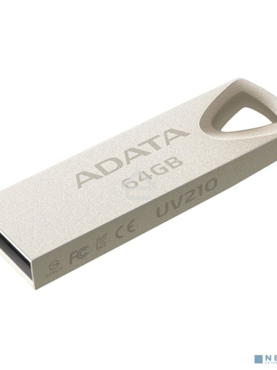 Флеш диск 64GB ADATA UV210, USB 2.0, Металлич. Серебро