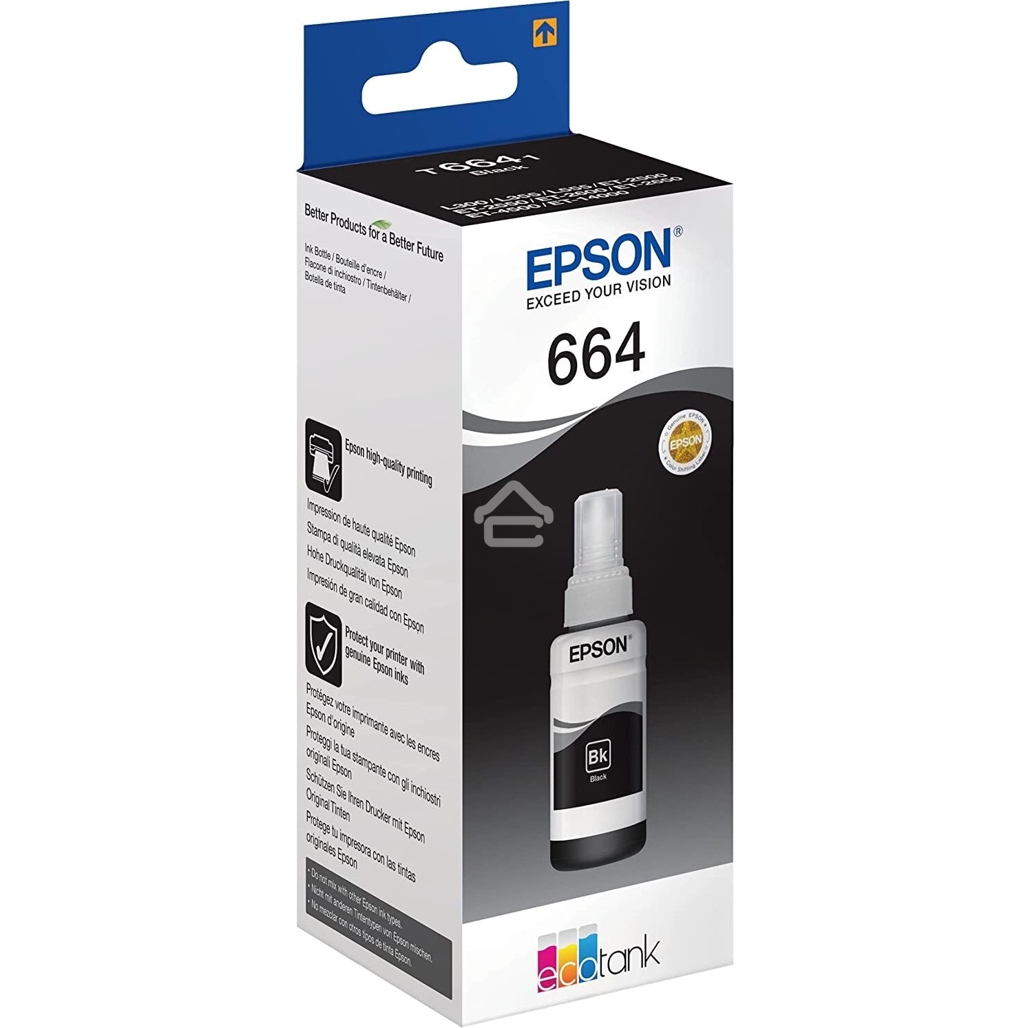 Чернила Epson T6641 (C13T66414A) черный (70 мл.) для L100/L110/L120/L132/ L200/L210/L222/ L300/L312/L350/L355/L362/L366/ L456/L550/L555/L1300