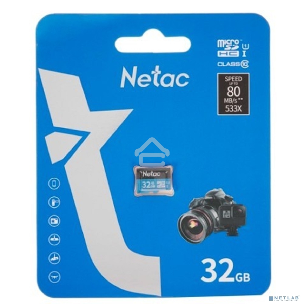 Флеш карта microSDHC 32Gb Netac P500 NT02P500STN-032G-S (без SD адаптера) 80Mb/s