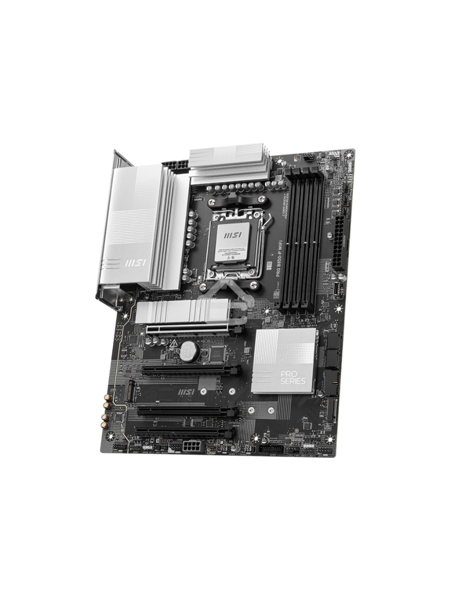 Материнская плата MSI PRO B850-P WIFI, AM5, AMD B850, 4xDDR5, 4xSATA, 3xM.2, 1xPCIe 5.0 x16, 1xPCIe 4.0 x4, 2xPCIe 3.0 x1, 1xHDMI, 1x5Gb LAN, Wi-Fi 7, 4xUSB 2.0, 1xUSB 3.2 Gen 1, 1xUSB 3.2 Gen 2, 2xUSB-C 3.2 Gen 2, 2x3.5 мм, 7.1, ATX