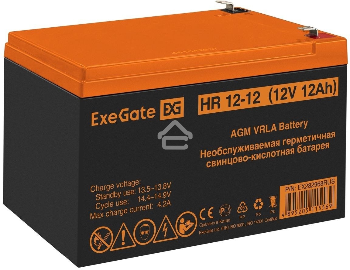 Батарея для ИБП ExeGate HR 12-12 (12V 12Ah 1251W), клеммы F2