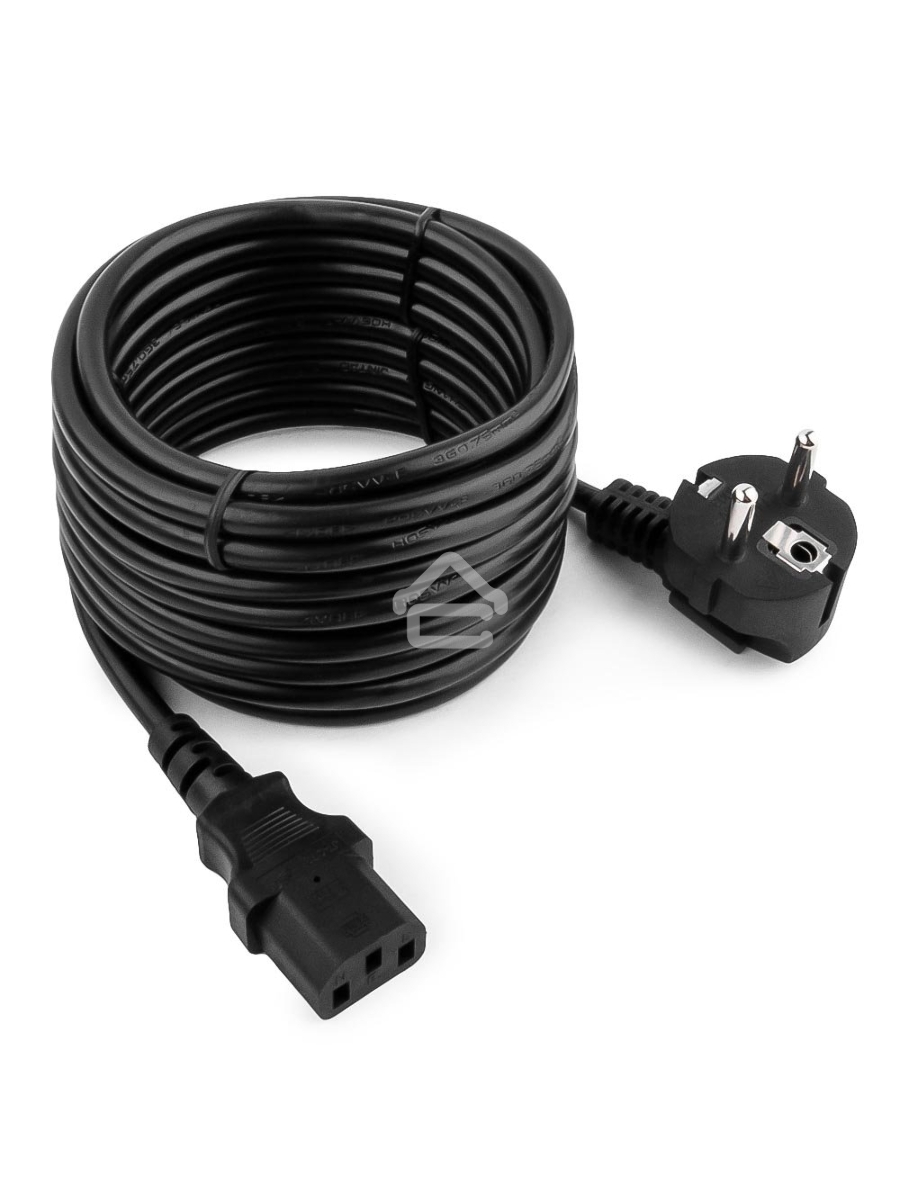 Кабель Gembird Power 250V 10A EUR, VDE Кабель питания сетевой, Евровилка, заземление, 5m (PC-186-VDE-5M)