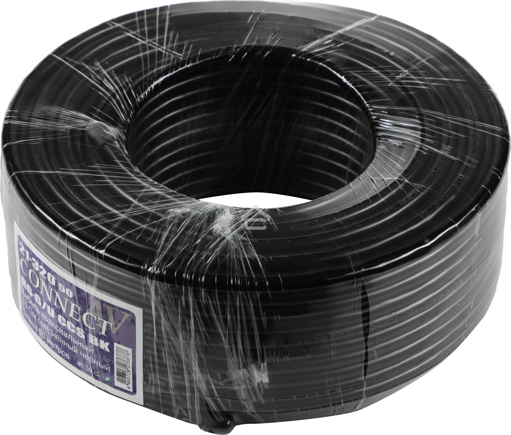 Кабель Premier CONNECT-AV RG-6/U CCS BK 50м. (катушка:50м) черный (21-320 50)