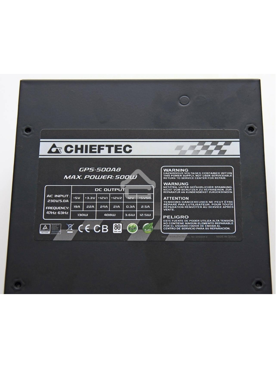 Блок питания Chieftec GPS-550A8, 550Вт, 80 PLUS:, 120мм, черный