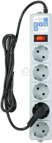 Сетевой фильтр Powercube SPG-B-15 5 м, 5 розеток, серый, коробка