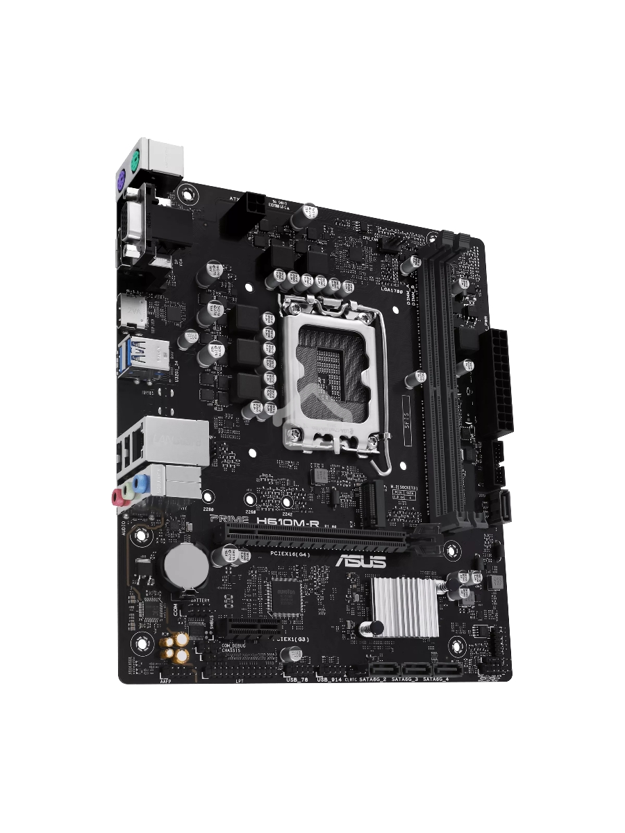 Материнская плата ASUS PRIME H610M-R-SI, LGA 1700, Intel H610, 2xDDR5, 4xSATA, 1xM.2, 1xPCIe 4.0 x16, 1x1Gb LAN, 2xUSB-A 2.0, 2xUSB-A 3.2 Gen 1, 1xVGA, 1xHDMI, 1xDP, 3x3.5 мм, 1xRS-232, 1xLPT, 7.1, mATX