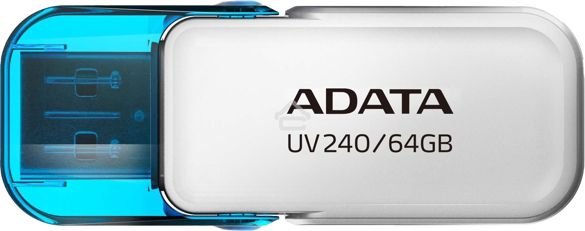 Флешка USB ADATA UV240 (AUV240-64G-RWH), 64Gb, USB 2.0, R/W 15/5, белый/синий