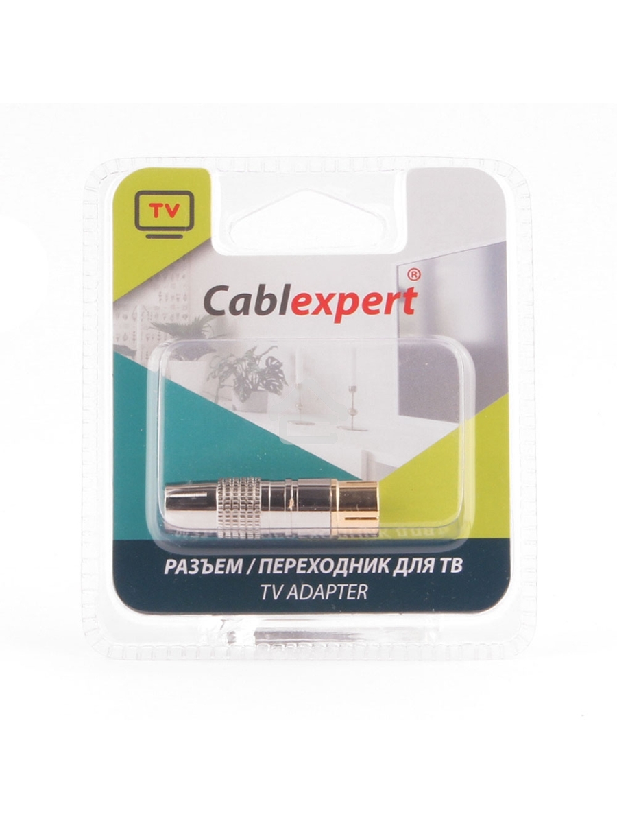 Разъем Cablexpert TVPL-06, TV (мама) позолоченный, латунь OD8.5, блистер