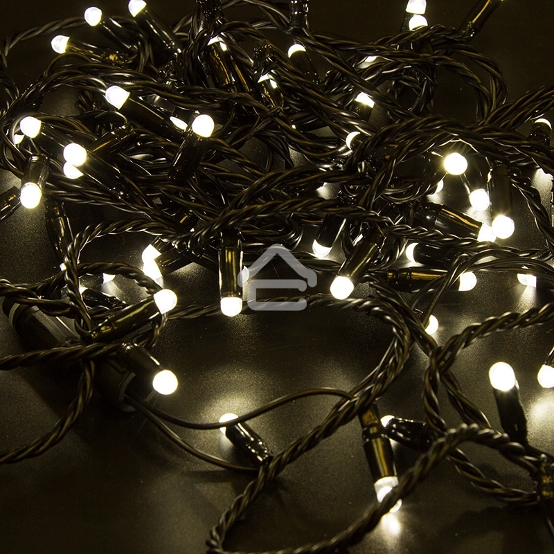 Гирлянда Neon-night Нить 10м, постоянное свечение, черный ПВХ, 230В, Теплый белый