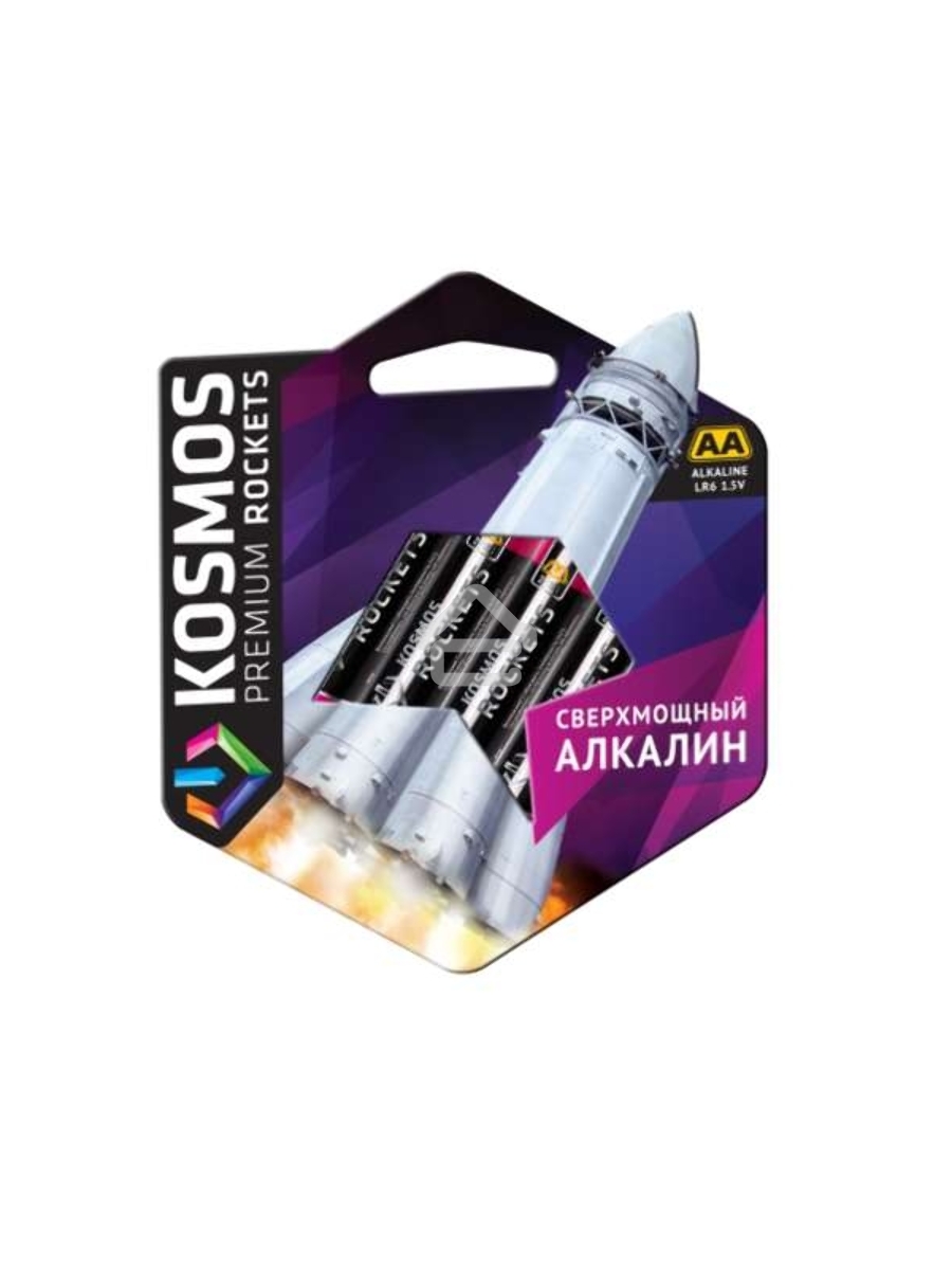 Элемент питания алкалиновый AA/LR6 Kosmos premium ROCKETS (блист.4шт) КОСМОС KOSLR6ROCKETS4BL