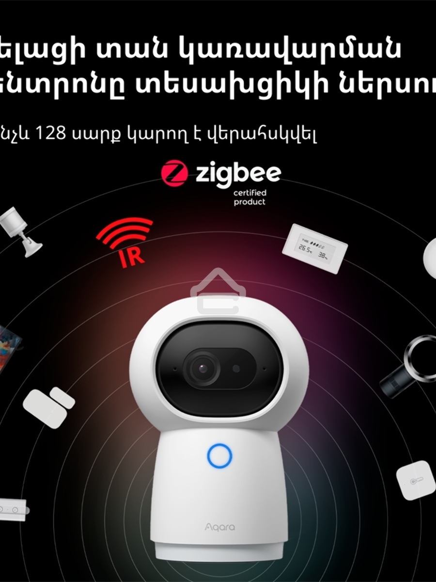 Камера AQARA Camera Hub G3/Камера+ управления/Управление жестами/Камера 360/2K 2304х1296p/Протокол связи:Zigbee/WiFi/Питание:USB-C/Цвет:белый CH-H03