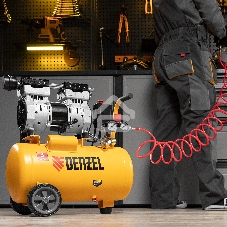 Компрессор DLS950/24 безмаслянный малошумный 950 Вт, 165 л/мин,ресивер 24 л Denzel