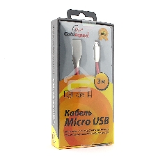 Кабель USB2.0 Cablexpert CC-G-mUSB01R-3M, AM/microB, серия Gold, длина 3м, красный, блистер